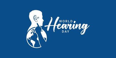 Welt Hören Tag, erziehen Bewusstsein Über Wie zu verhindern Taubheit und Wie zu verhindern Taubheit und Hören Verlust und fördern Ohr und Hören Pflege um das Welt, Vektor Illustration.