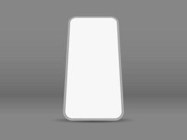 3d grau Handy, Mobiltelefon Smartphone realistisch auf dunkel grau Hintergrund. Vektor Illustration