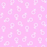 nahtlos Muster mit Rosa weiblich Geschlecht Symbole auf Rosa Hintergrund. vektor