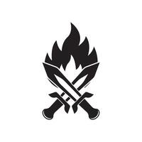 einstellen von Schwerter Logo Vorlage Vektor Symbol Illustration Design