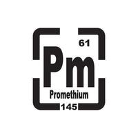 Promethium Symbol, chemisch Element im das periodisch Tabelle vektor
