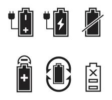 batteri ikon vektor illustration. batteri laddning tecken och symbol. batteri avgift nivå