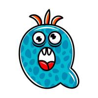 Englisch Alphabet mit komisch Monster, Gesichter und Augen. einstellen von Monster- Schnitt Aphabet mit Englisch Brief. bunt Karikatur Kinder Bildung und Entwicklung von Kinder detailliert bunt Abbildungen vektor