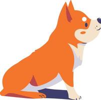 Shiba inu Hund eben Stil isoliert auf Hintergrund vektor