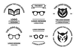 Buchhandlung oder Brille Geschäft Logo oder Abzeichen im Buchhandlung Konzept im Jahrgang oder retro Stil vektor