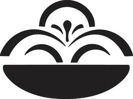 japansk eller kinesisk mat skål logotyp eller bricka i årgång stil vektor