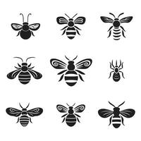 Bienen und Waben Logo oder Abzeichen im Jahrgang Stil vektor