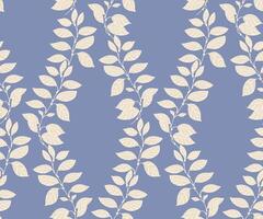 Pastell- Blau nahtlos Muster mit einfach kreativ Blätter Geäst. stilisiert elegant Hintergrund mit Blumen- Blatt Tapisserie. Vektor Hand gezeichnet. Design zum Drucken, Textil, Mode, Stoff