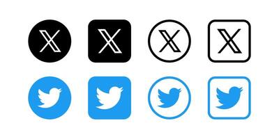 Twitter x logotyp. populär social media Ansökan. service för kommunikation. redaktionell vektor. vektor