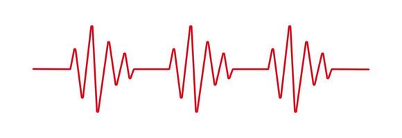 kardiogram hjärta rytm ikon. linje hjärta puls tecken. kardiologi Vinka. medicin grafisk. vektor illustration.
