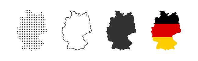 Deutschland Karte Symbol. Deutschland Grenze. Land Flagge unterzeichnen. Europa Erdkunde. Vektor Illustration.