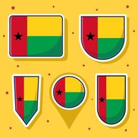 guinea bissau nationell flagga tecknad serie vektor illustration ikon maskot bunt förpackningar