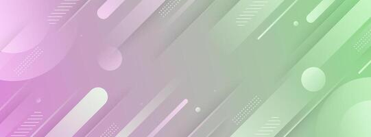 Banner Hintergrund, Gradient, Grün und Rosa Pastell, bunt, Schrägstrich, geometrisch, Memphis vektor