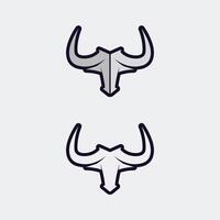 tjur horn ko och buffel logotyp och symbol mall ikoner app vektor