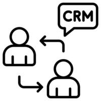 crm Interaktion Symbol Linie Vektor Illustration