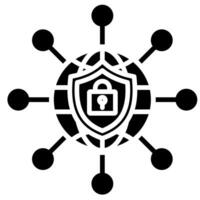 Netzwerk Sicherheit Symbol Linie Vektor Illustration