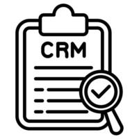 crm Auswertung Symbol Linie Vektor Illustration