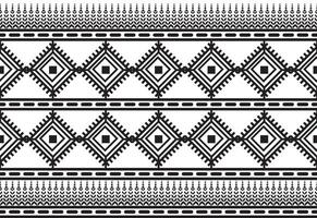 stam- traditionell tyg batik etnisk. ikat blommig sömlös mönster löv geometrisk upprepa design för tapet, omslag, mode, matta, Kläder. svart och vit vektor