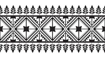 Stammes- traditionell Stoff Batik ethnisch. Ikat nahtlos Muster geometrisch wiederholen. Stickerei, Hintergrund, Verpackung, Mode, Teppich, Kleidung. schwarz und Weiß vektor