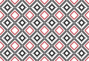 Stammes- traditionell Stoff Batik ethnisch. Ikat nahtlos Muster Blätter geometrisch wiederholen Design zum Hintergrund, Verpackung, Mode, Teppich, Kleidung. schwarz und Weiß vektor