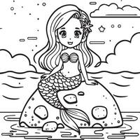 Meerjungfrau Färbung Seiten zum Färbung Buch. Meerjungfrau Gliederung Färbung Seiten. Meerjungfrau Färbung Seiten Vektor