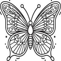 Schmetterlinge Färbung Buchseite. Schmetterlinge Gliederung Vektor Bild. süß Design Schmetterling Gliederung Vektor