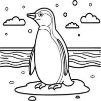 Pinguine Färbung Seiten. Pinguine Gliederung Vektor