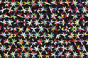 Illustration Muster von das abstrakt multi Farbe von Blume auf schwarz Hintergrund. vektor