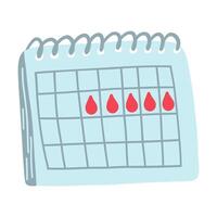 Hand gezeichnet Zeitraum Kalender. Konzept von Menstruation- Zyklus, weiblich Gesundheit. vektor