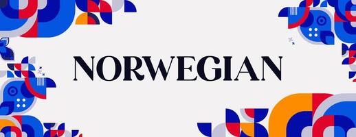 norska konstitution dag baner i färgrik modern geometrisk stil. Lycklig Norge nationell oberoende dag hälsning kort omslag med typografi. vektor illustration för fira nationell högtider