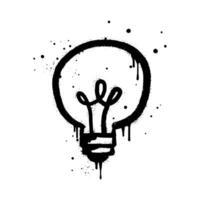 spray målad graffiti Glödlampa ikon. symbol av aning, kreativitet droppa symbol. isolerat på vit bakgrund. vektor illustration