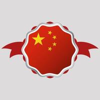 kreativ China Flagge Aufkleber Emblem vektor