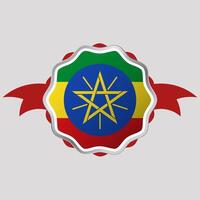 kreativ etiopien flagga klistermärke emblem vektor