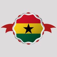 kreativ ghana flagga klistermärke emblem vektor