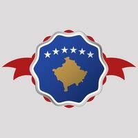 kreativ kosovo flagga klistermärke emblem vektor