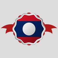 kreativ laos flagga klistermärke emblem vektor
