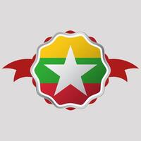 kreativ myanmar flagga klistermärke emblem vektor