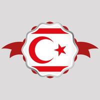 kreativ nordlig cypern flagga klistermärke emblem vektor