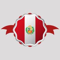 kreativ Peru Flagge Aufkleber Emblem vektor