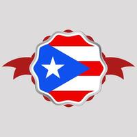 kreativ puerto rico Flagge Aufkleber Emblem vektor