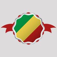 kreativ Republik von das Kongo Flagge Aufkleber Emblem vektor