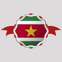 kreativ suriname flagga klistermärke emblem vektor