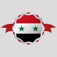 kreativ syrien flagga klistermärke emblem vektor