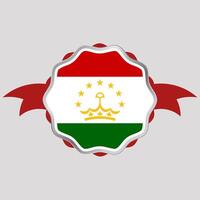 kreativ Tadschikistan Flagge Aufkleber Emblem vektor