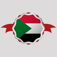 kreativ Sudan Flagge Aufkleber Emblem vektor