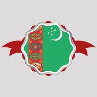 kreativ Turkmenistan Flagge Aufkleber Emblem vektor