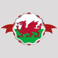 kreativ Wales Flagge Aufkleber Emblem vektor