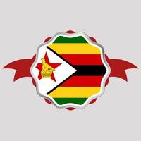 kreativ zimbabwe flagga klistermärke emblem vektor