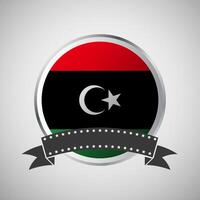 Vektor Libyen runden Flagge Banner Vektor Illustration