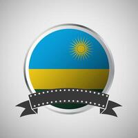 vektor rwanda runda flagga baner vektor illustration